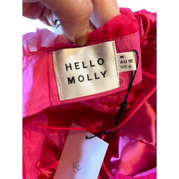 NWT Hello Molly Shaken Not Stirred Hot Pink Tulle Mini Dress - Sixe US 6 - Picture 13 of 15